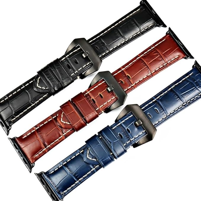 Crocodile Genuine Leather Strap for Apple Watch Ultra/Series 1–8 (38–49mm)