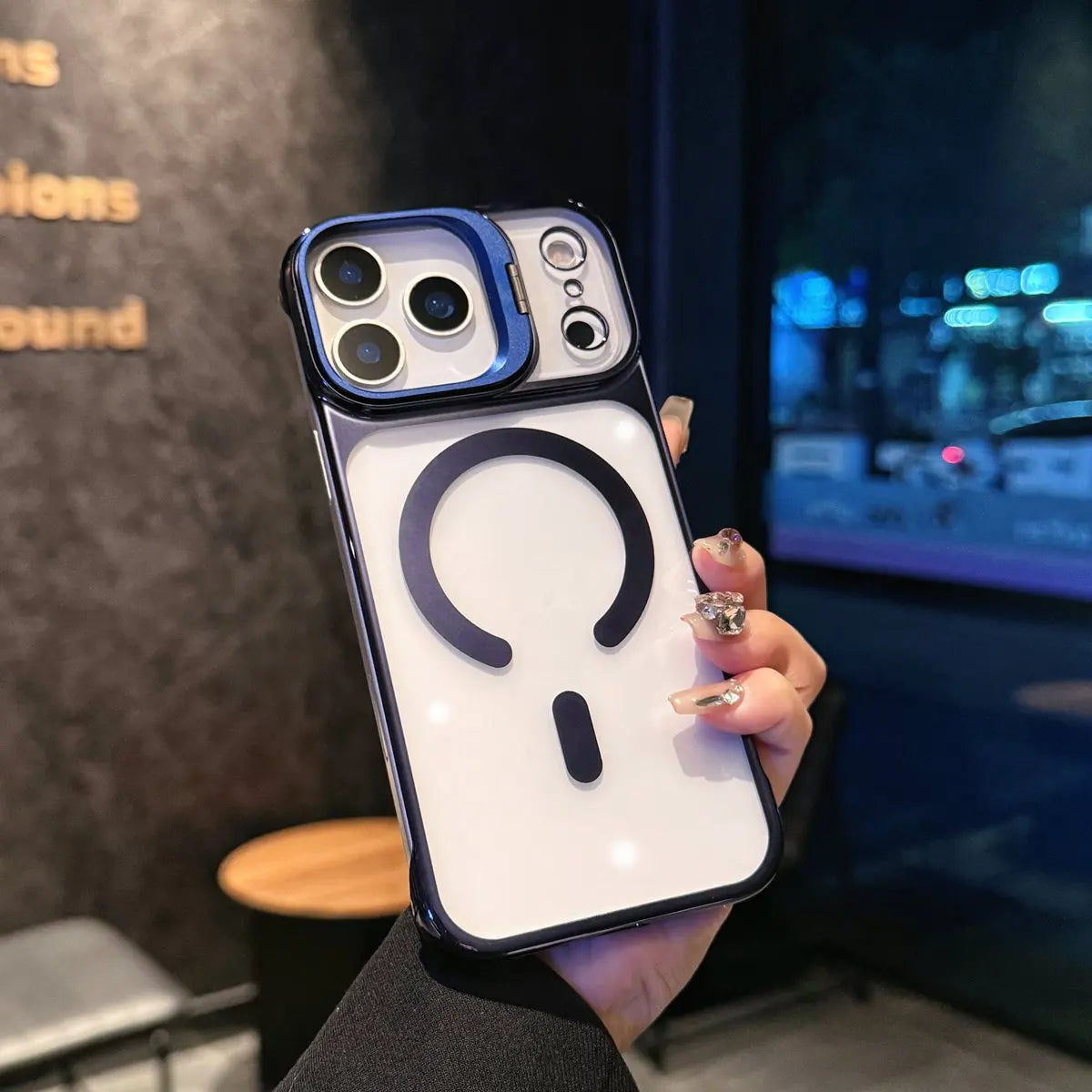 Invisible Magnetic Stand Clear Case for iPhone (13–17 Series)