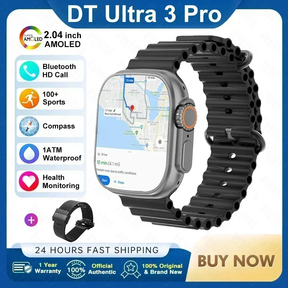 2025 New Original for Apple Watch Ultra Smart Watch Men 32G Memory MP4 Music Video 3D HD Bluetooth Call GPS Tracker smartwatches