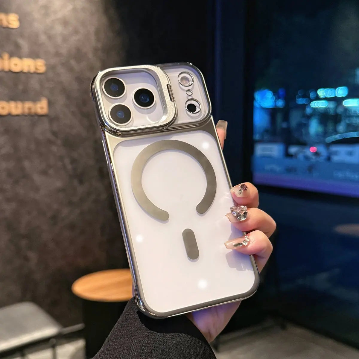 Invisible Magnetic Stand Clear Case for iPhone (13–17 Series)