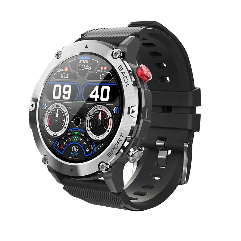 Military C21 Smart Watch Men Bluetooth Call Fitness Tracker 5ATM Waterproof Sport Wrist Smartwatch for iPhone Android Phone 2024
