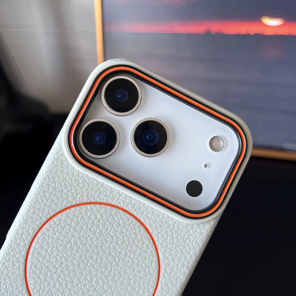 Leather Texture MagSafe Case for iPhone