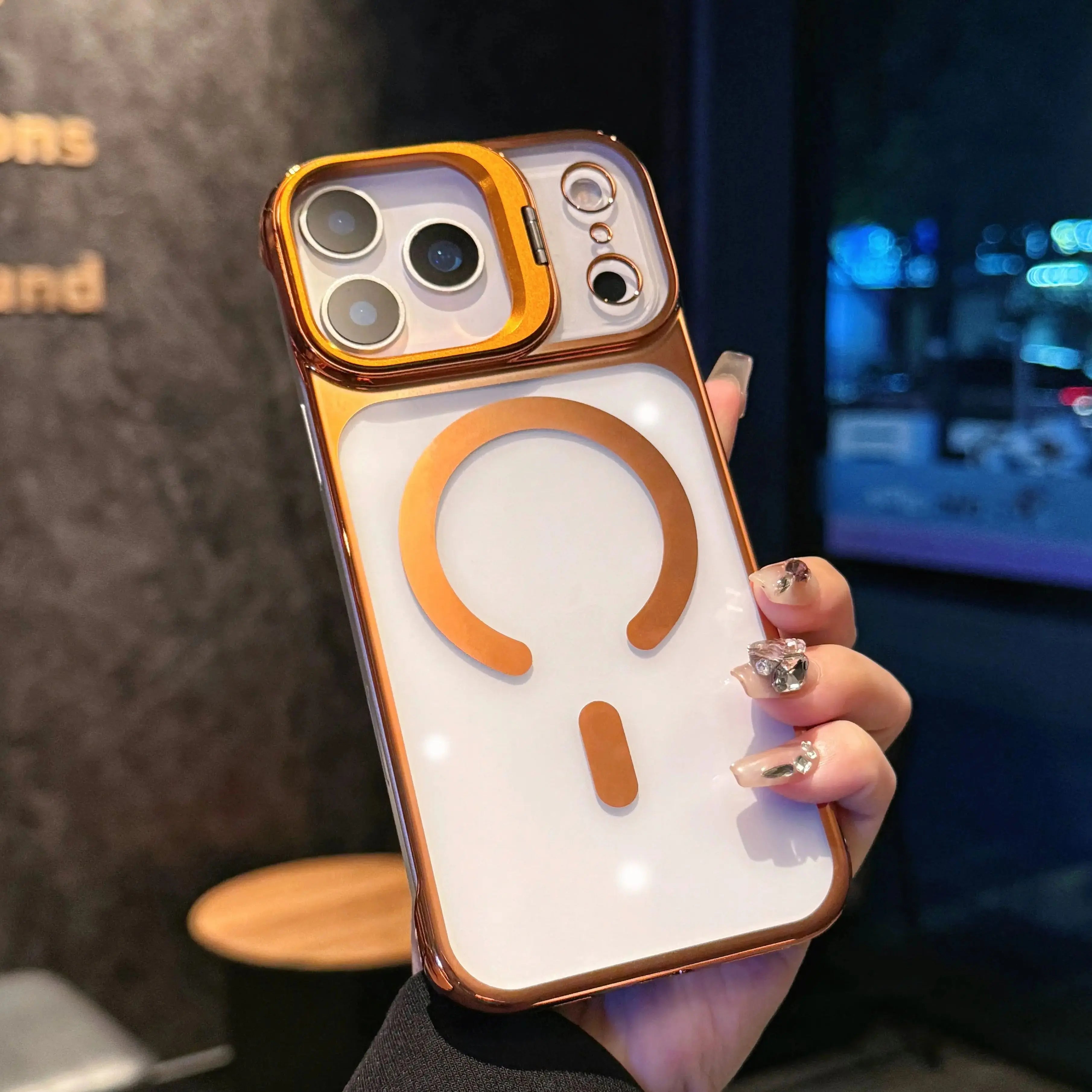 Invisible Magnetic Stand Clear Case for iPhone (13–17 Series)
