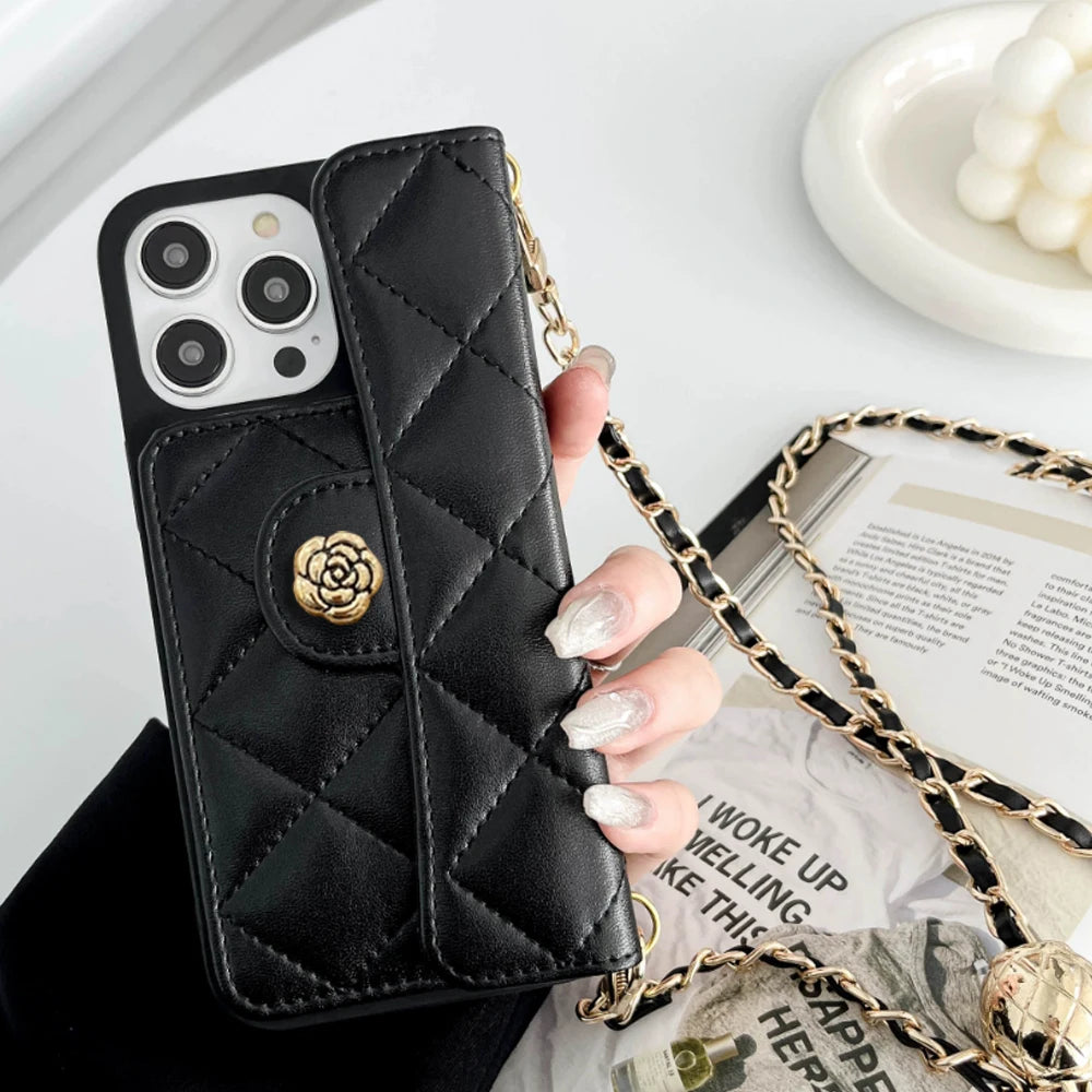 Quilted Wallet Crossbody iPhone Case (11-16 Pro Max/Plus)