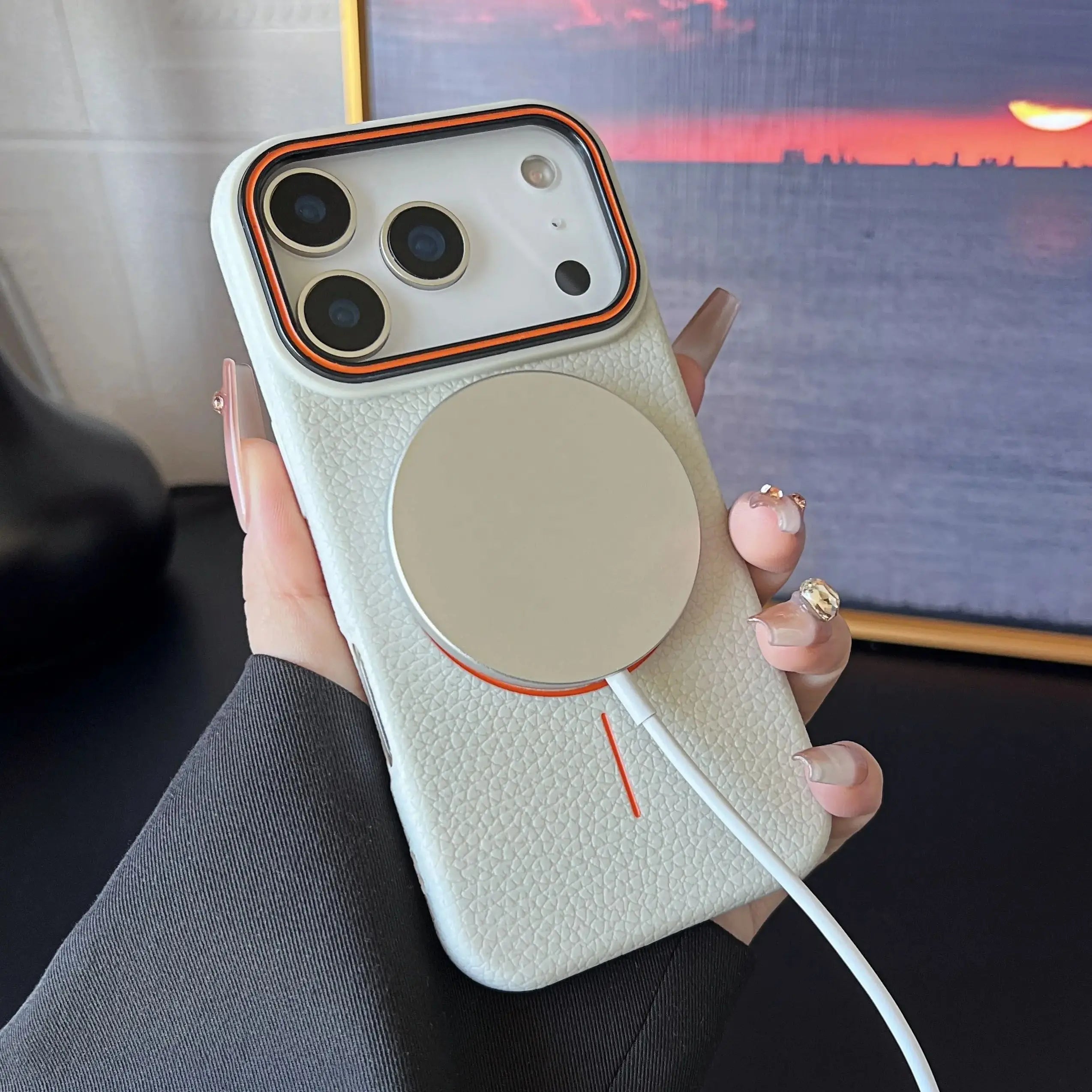 Leather Texture MagSafe Case for iPhone