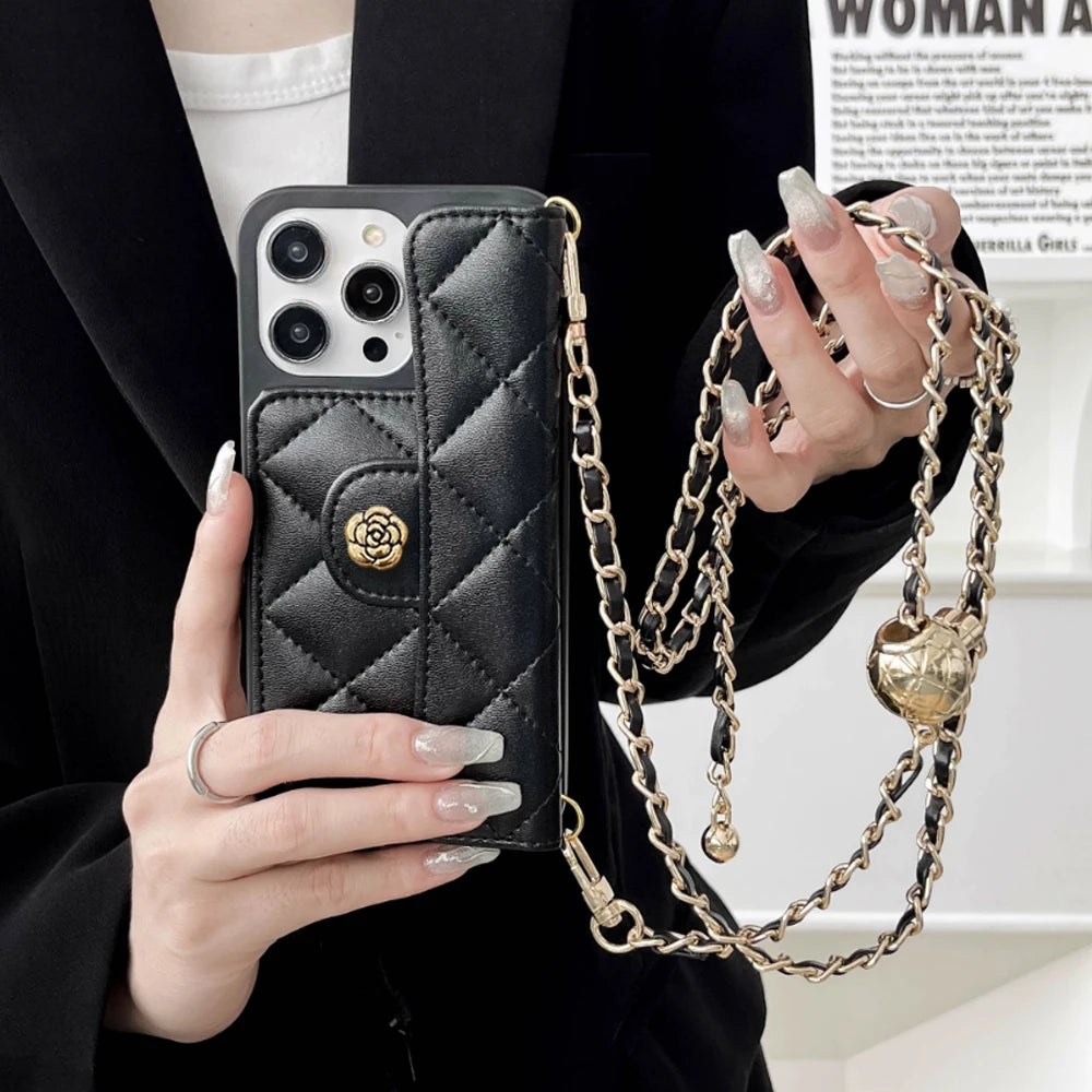 Quilted Wallet Crossbody iPhone Case (11-16 Pro Max/Plus)