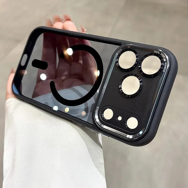 Transparent for Magsafe Phone Case for iPhone 17 Pro Max Air 16 15 14 13 12 11 Plus Compatible Orange 17 Air Hard Acrylic Cover