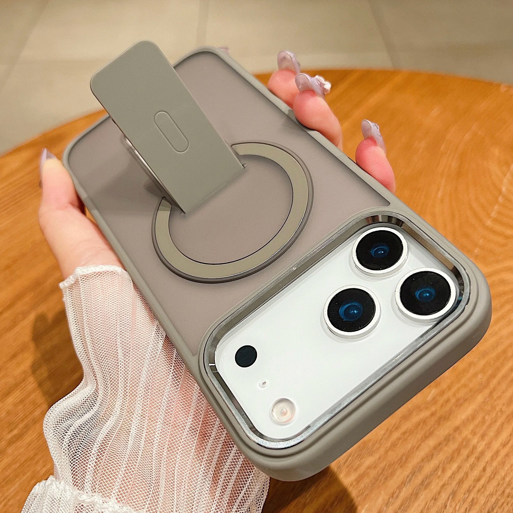 Magnetic Kickstand Matte Case for iPhone 14–17 Series