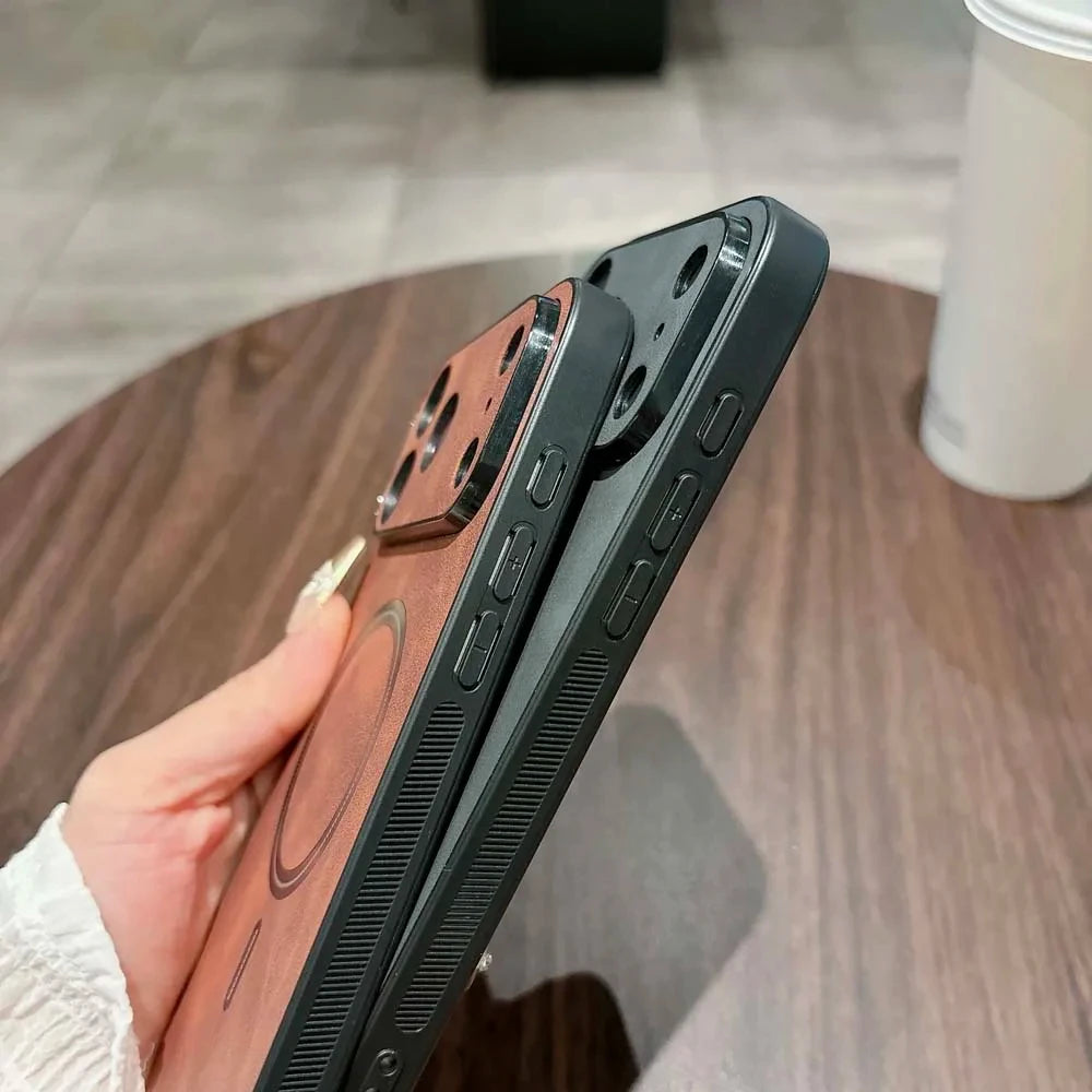Magsafe Leather Shockproof Case for iPhone 11–17 Pro Max/Plus/Air/16e