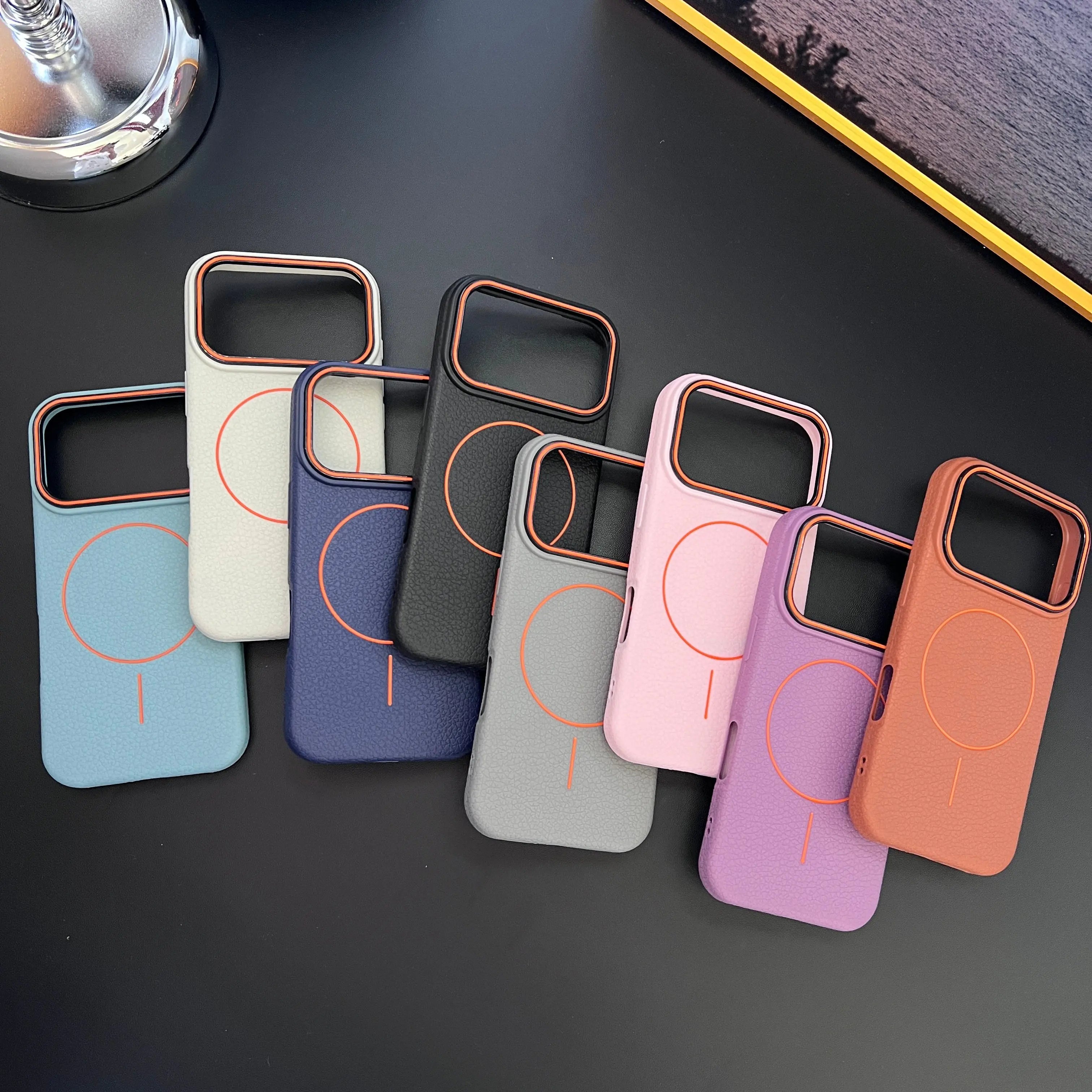 Leather Texture MagSafe Case for iPhone