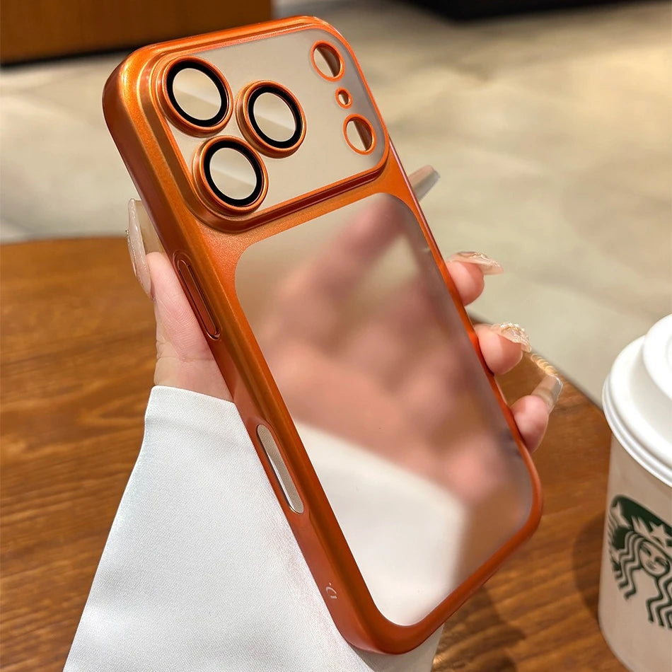 for iPhone 17Pro Plating Hard PC Matte Thin Case for iPhone 17 Pro Max With Lens Film Protection Ultra Slim Shockproof Cover