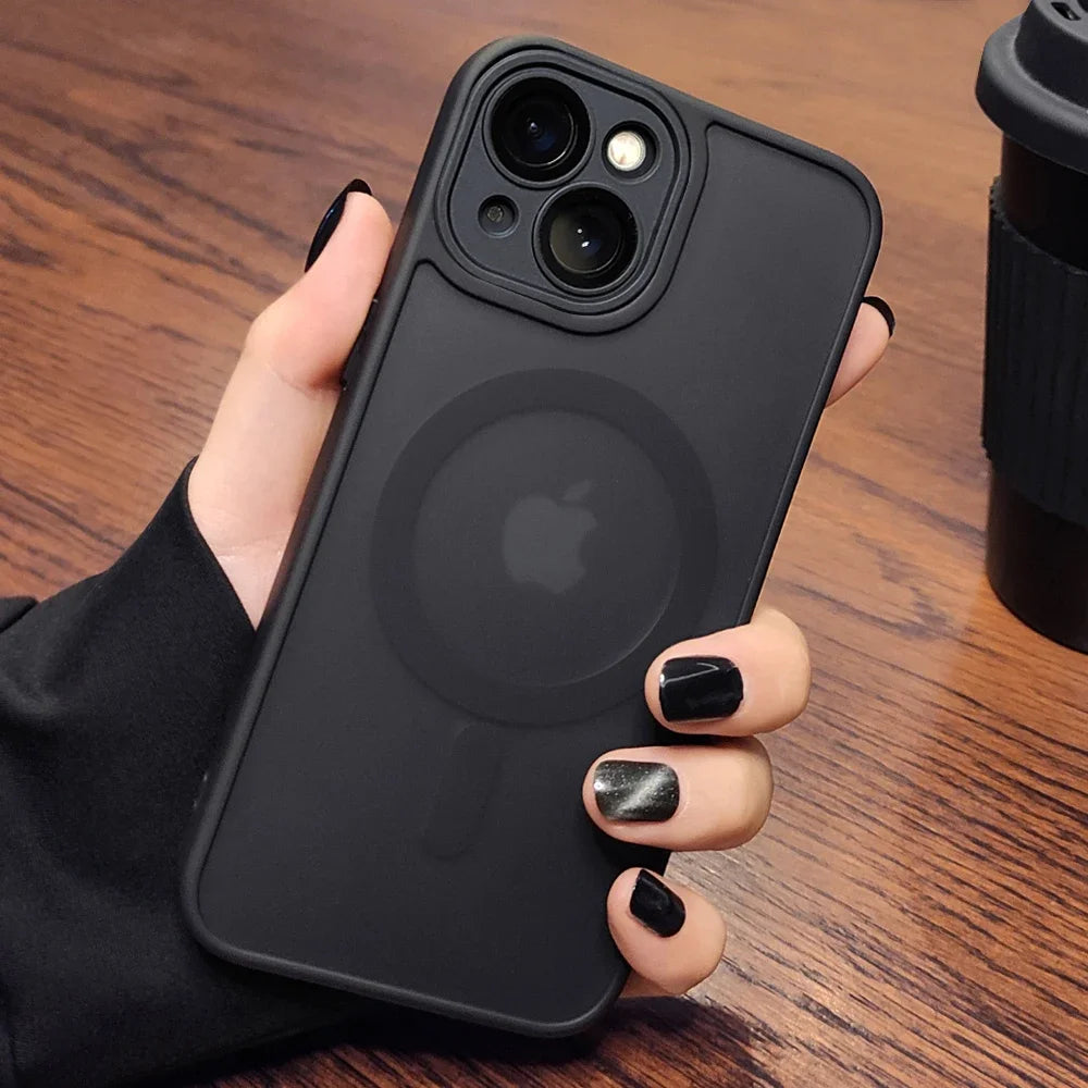Matte Translucent Magnetic Case For IPhone 17 Air 16 14 13 15 12 11 Pro Max Plus Magsafe Wireless Charge Armor Shockproof Cover