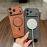 Magsafe Leather Shockproof Case for iPhone 11–17 Pro Max/Plus/Air/16e