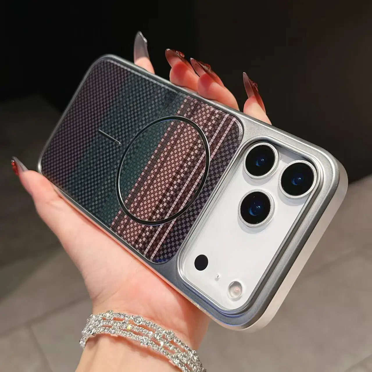 Carbon Fiber Magnetic Armor Case for iPhone 14–17 Series
