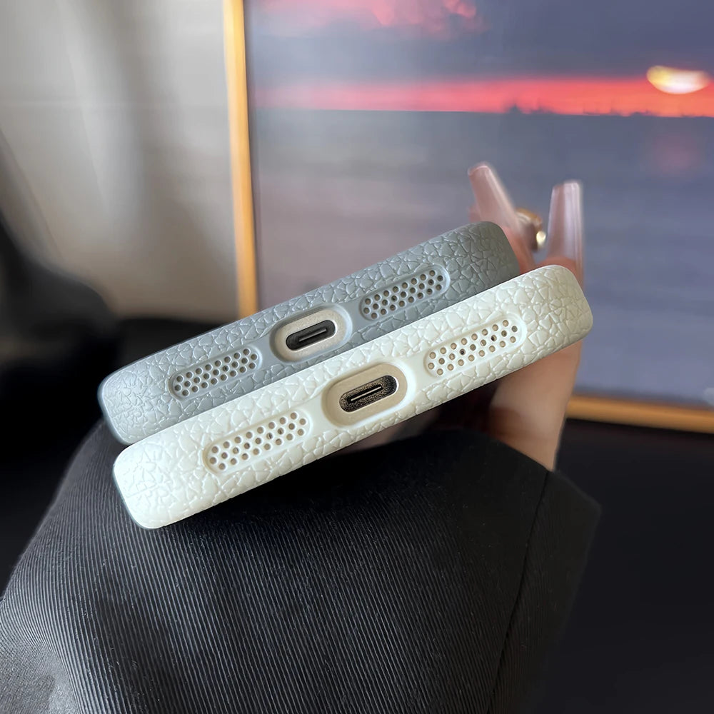 Leather Texture MagSafe Case for iPhone