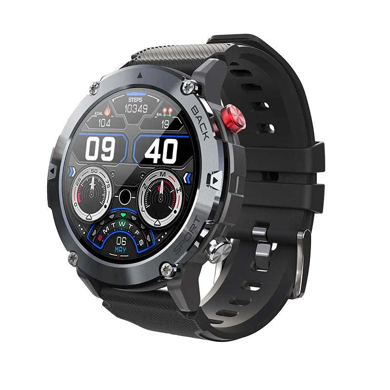 Military C21 Smart Watch Men Bluetooth Call Fitness Tracker 5ATM Waterproof Sport Wrist Smartwatch for iPhone Android Phone 2024