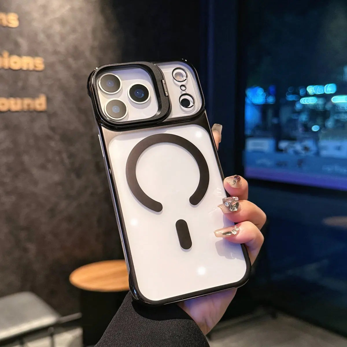 Invisible Magnetic Stand Clear Case for iPhone (13–17 Series)
