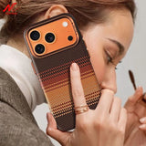 Business Carbon Fiber Inside Magsafe Case for iPhone 17 Pro Max 17Pro Metal Lens Protect Hard Armor Cover for iPhone 16 Pro Max