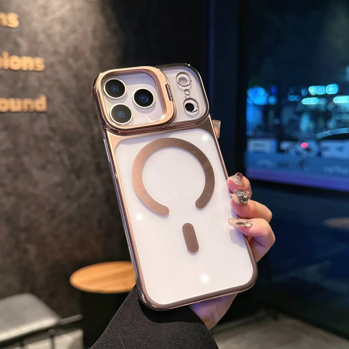 Invisible Magnetic Stand Clear Case for iPhone (13–17 Series)
