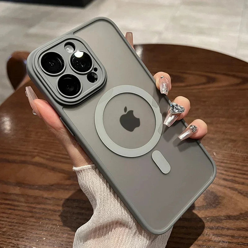 Matte Translucent Magnetic Case For IPhone 17 Air 16 14 13 15 12 11 Pro Max Plus Magsafe Wireless Charge Armor Shockproof Cover
