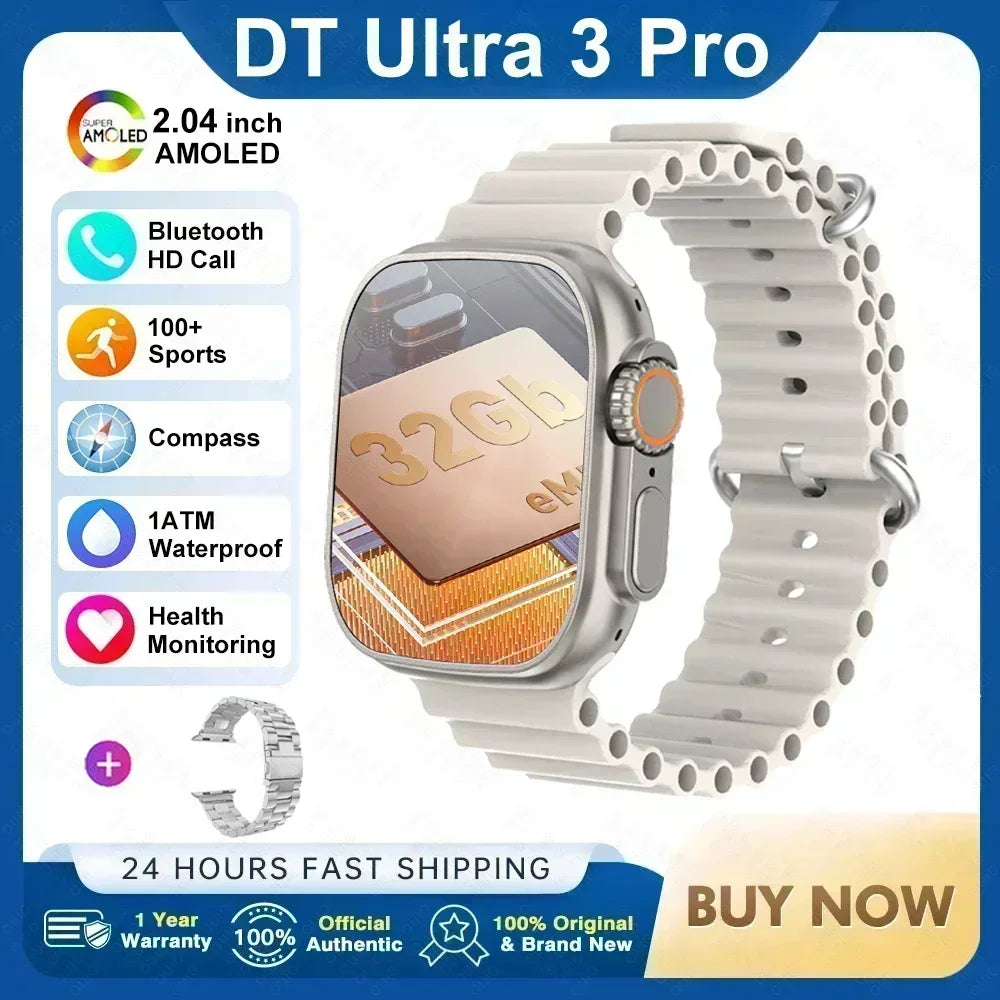 2025 New Original for Apple Watch Ultra Smart Watch Men 32G Memory MP4 Music Video 3D HD Bluetooth Call GPS Tracker smartwatches