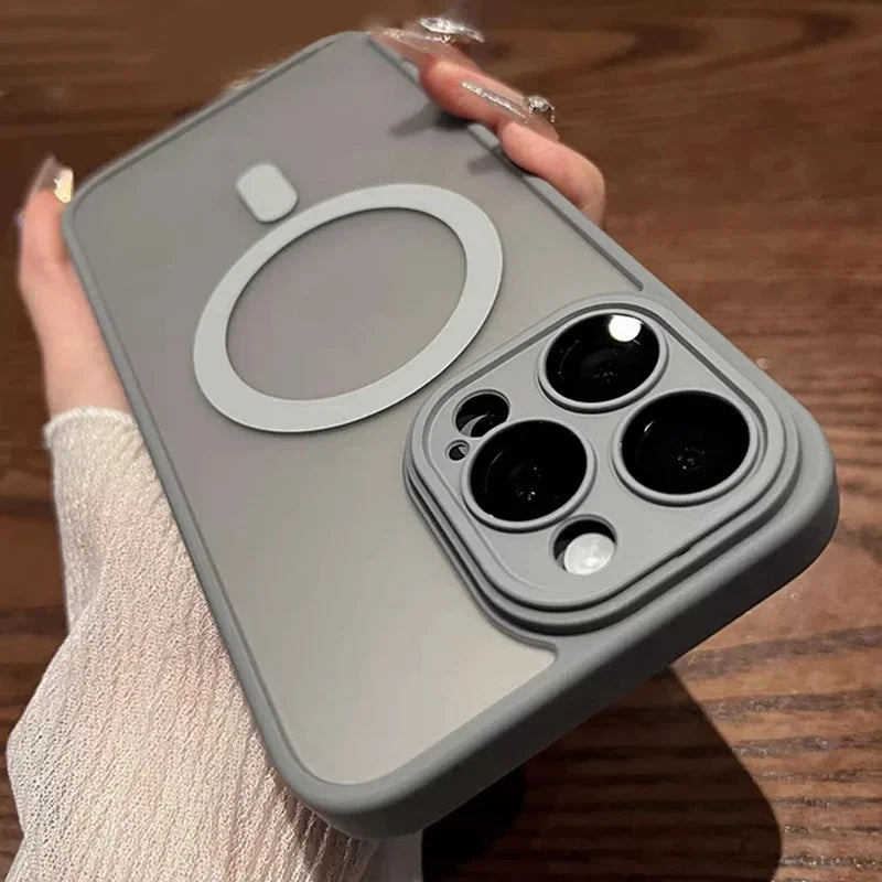 Matte Translucent Magnetic Case For IPhone 17 Air 16 14 13 15 12 11 Pro Max Plus Magsafe Wireless Charge Armor Shockproof Cover