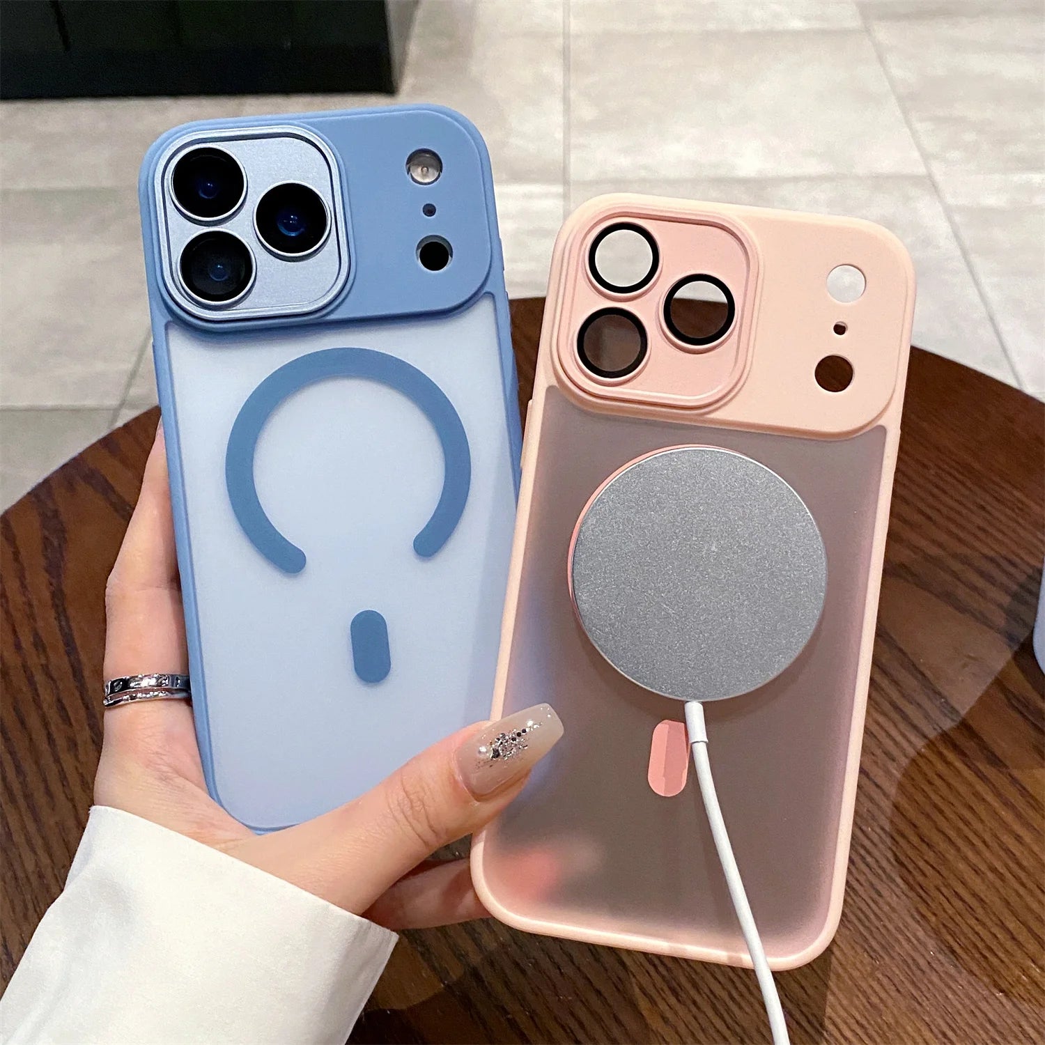 Transparent Magsafe IPhone17 Air Magnetic Shockproof Cover Matte Camera protection Case For iPhone 17 16 15 14Plus 13 12 Pro Max