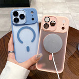 Transparent Magsafe IPhone17 Air Magnetic Shockproof Cover Matte Camera protection Case For iPhone 17 16 15 14Plus 13 12 Pro Max