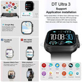2025 New Original for Apple Watch Ultra Smart Watch Men 32G Memory MP4 Music Video 3D HD Bluetooth Call GPS Tracker smartwatches