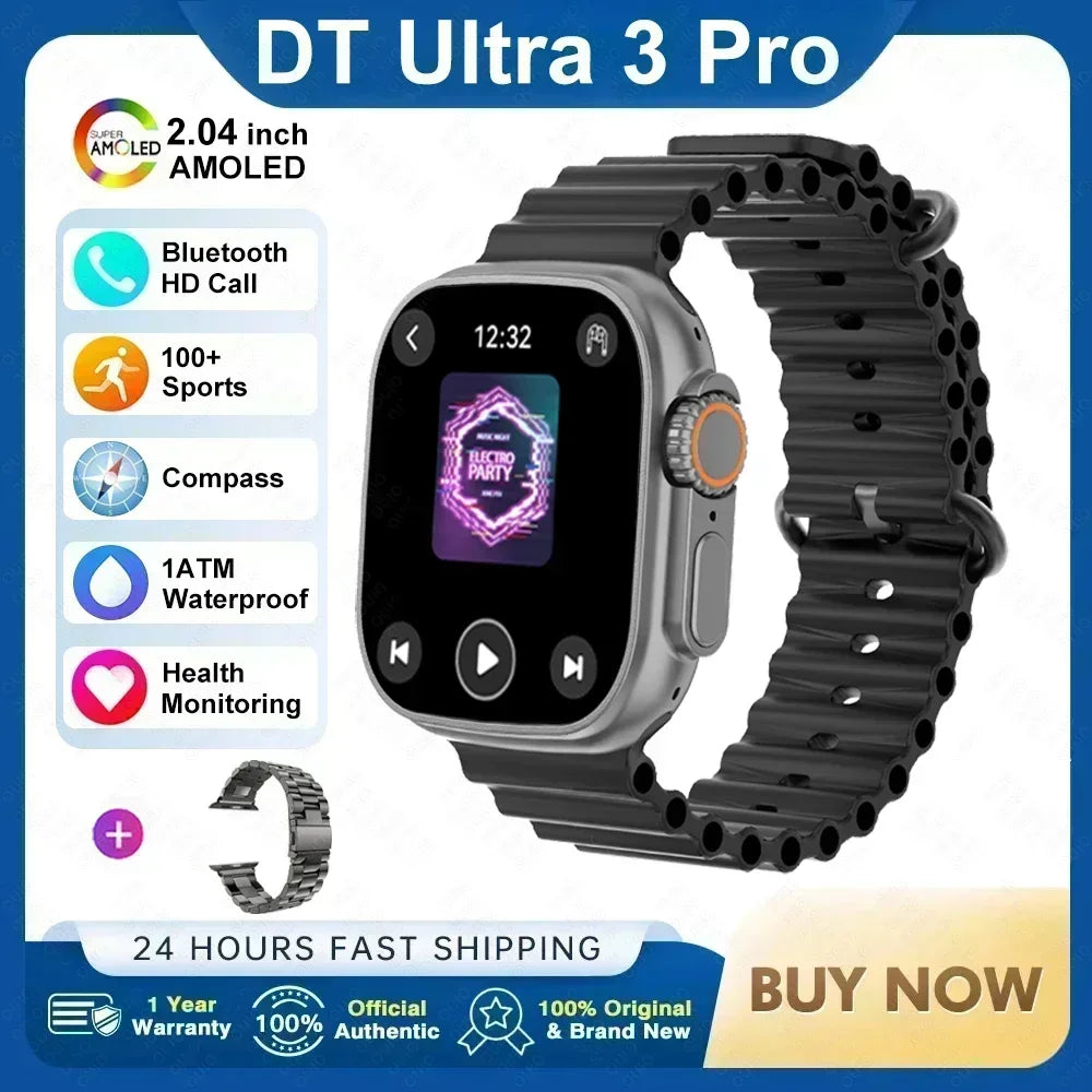 2025 New Original for Apple Watch Ultra Smart Watch Men 32G Memory MP4 Music Video 3D HD Bluetooth Call GPS Tracker smartwatches