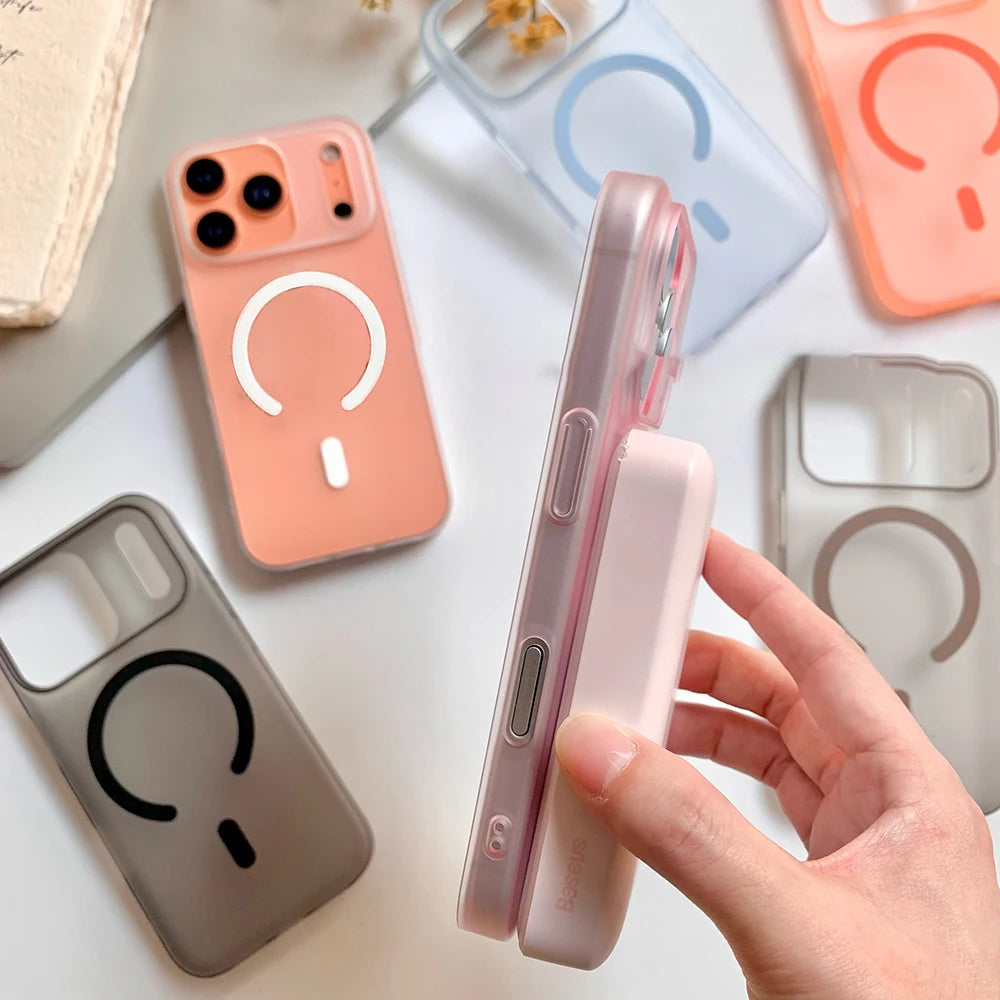 Ultra Thin Frosted PC Hard For Magsafe Magnetic Case For iPhone 17 Air 16 15 14 13 12 Pro Max Plus Shockproof Translucent Cover