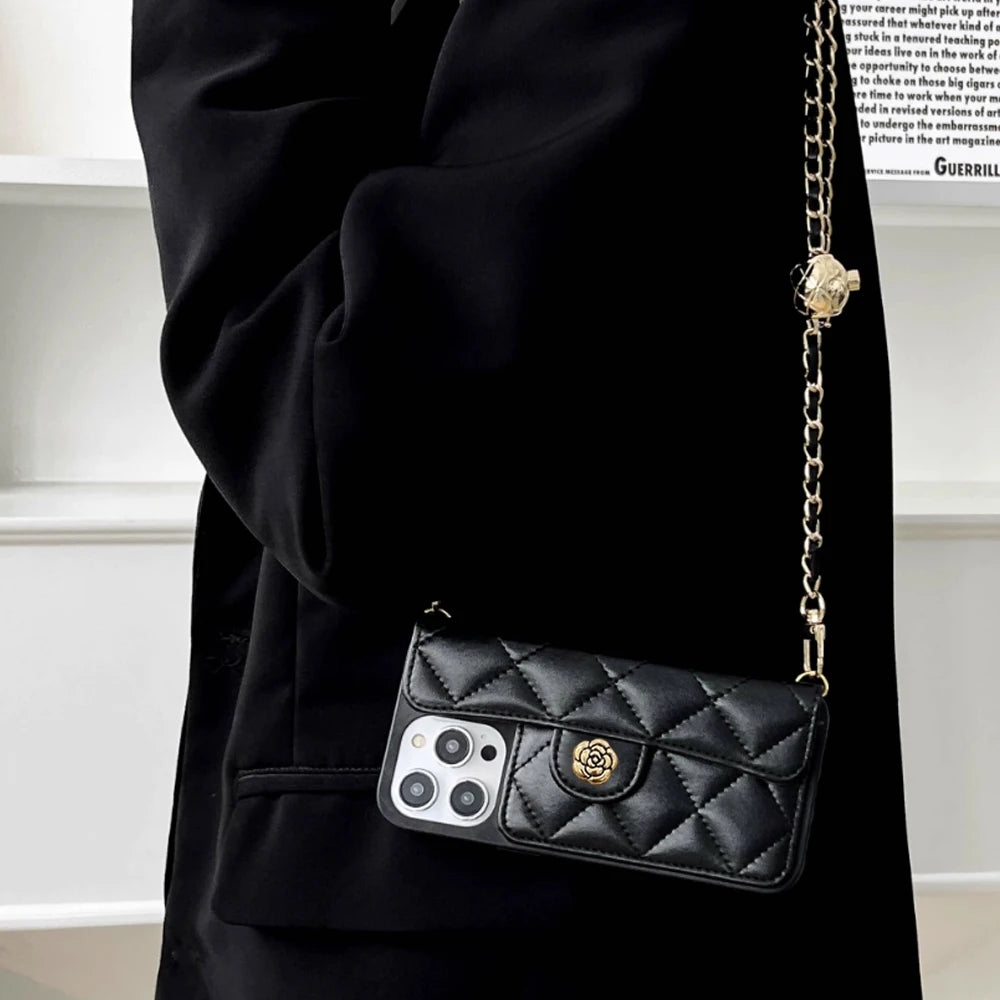 Quilted Wallet Crossbody iPhone Case (11-16 Pro Max/Plus)