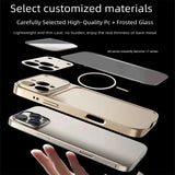 Luxury Nano Matte Glass Phone Case For iPhone 17 Air 16 15 14 13 Pro Max For Magsafe Magnetic Wireless Charging Armor Cover