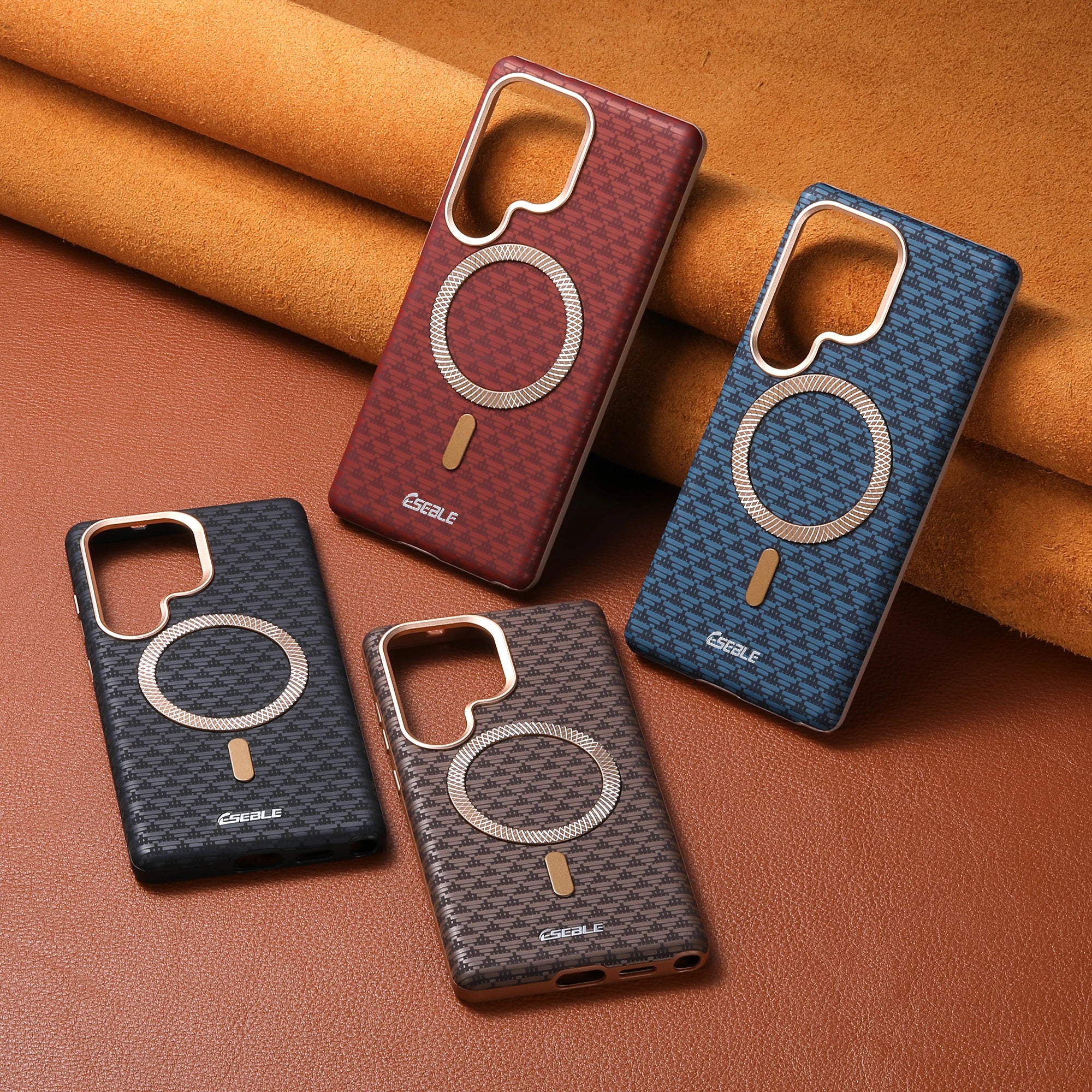 Luxury Magnetic Leather Magsafe Phone Case For Samsung Galaxy S25 S24 Ultra Plus Wireless Charging Alloy Lens Shockproof Cover