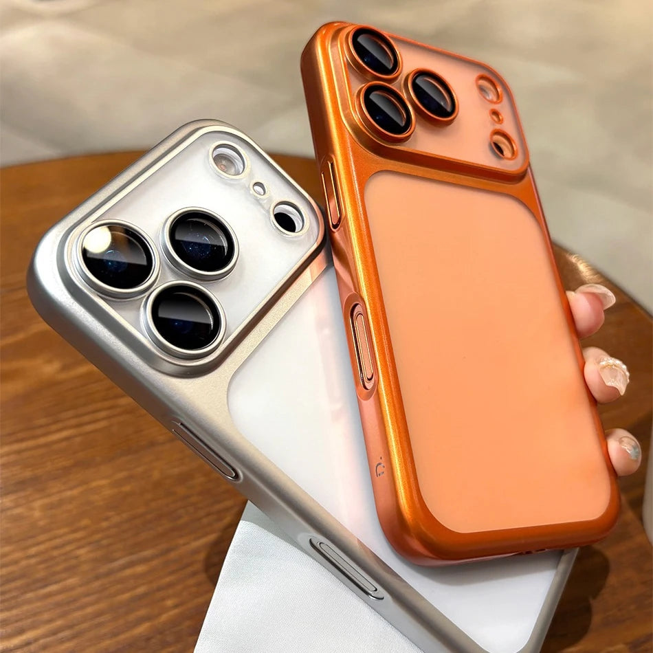 for iPhone 17Pro Plating Hard PC Matte Thin Case for iPhone 17 Pro Max With Lens Film Protection Ultra Slim Shockproof Cover