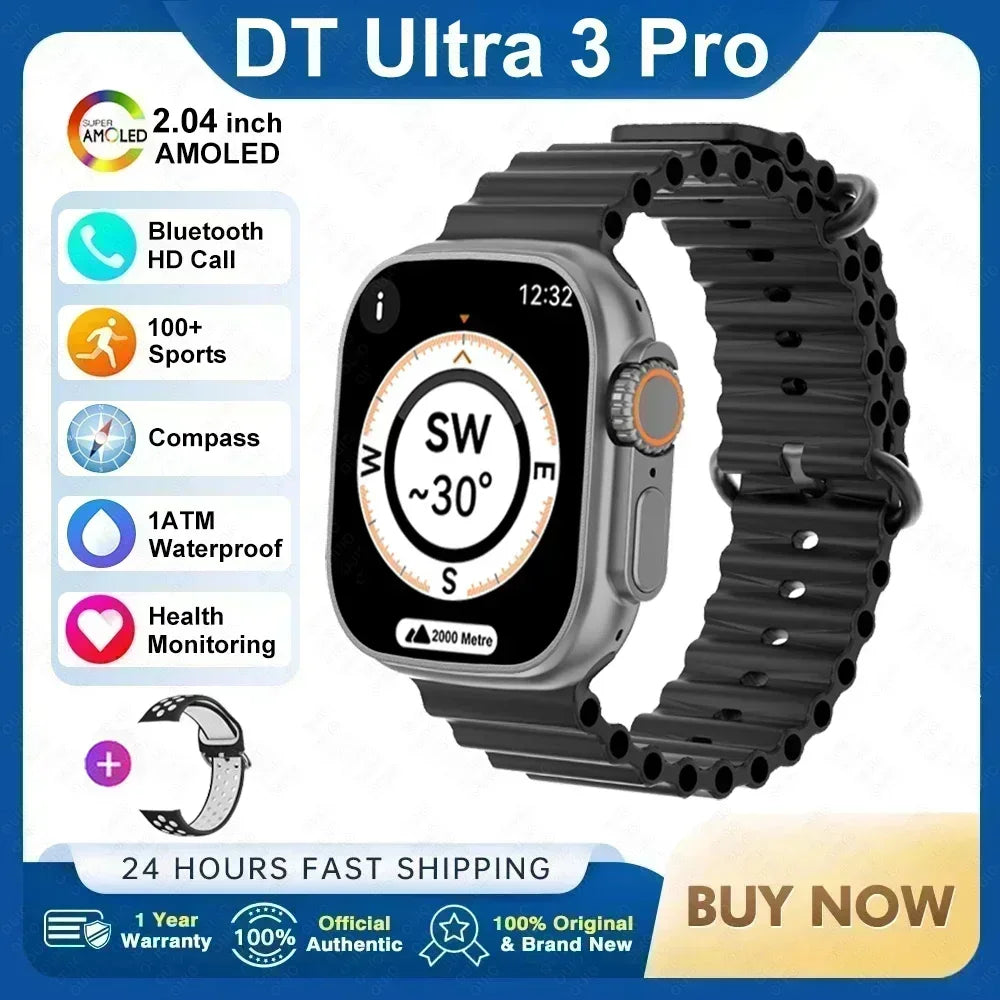 2025 New Original for Apple Watch Ultra Smart Watch Men 32G Memory MP4 Music Video 3D HD Bluetooth Call GPS Tracker smartwatches