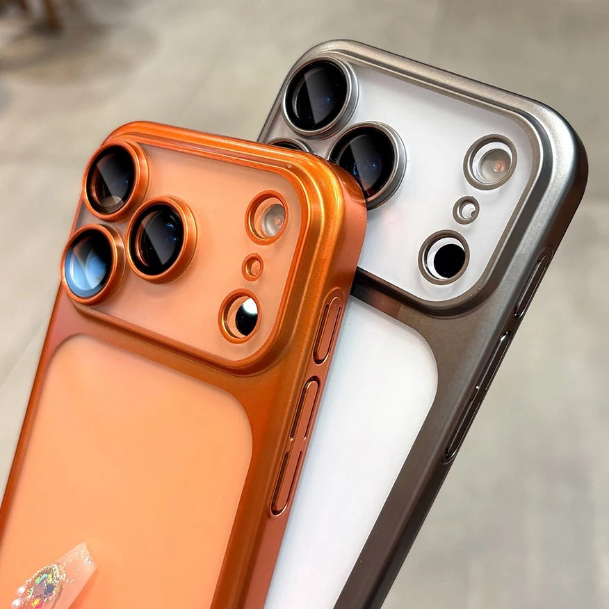 for iPhone 17Pro Plating Hard PC Matte Thin Case for iPhone 17 Pro Max With Lens Film Protection Ultra Slim Shockproof Cover