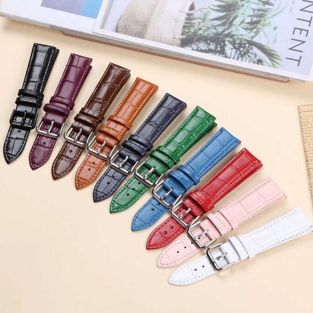 Crocodile Pattern Leather Watch Strap