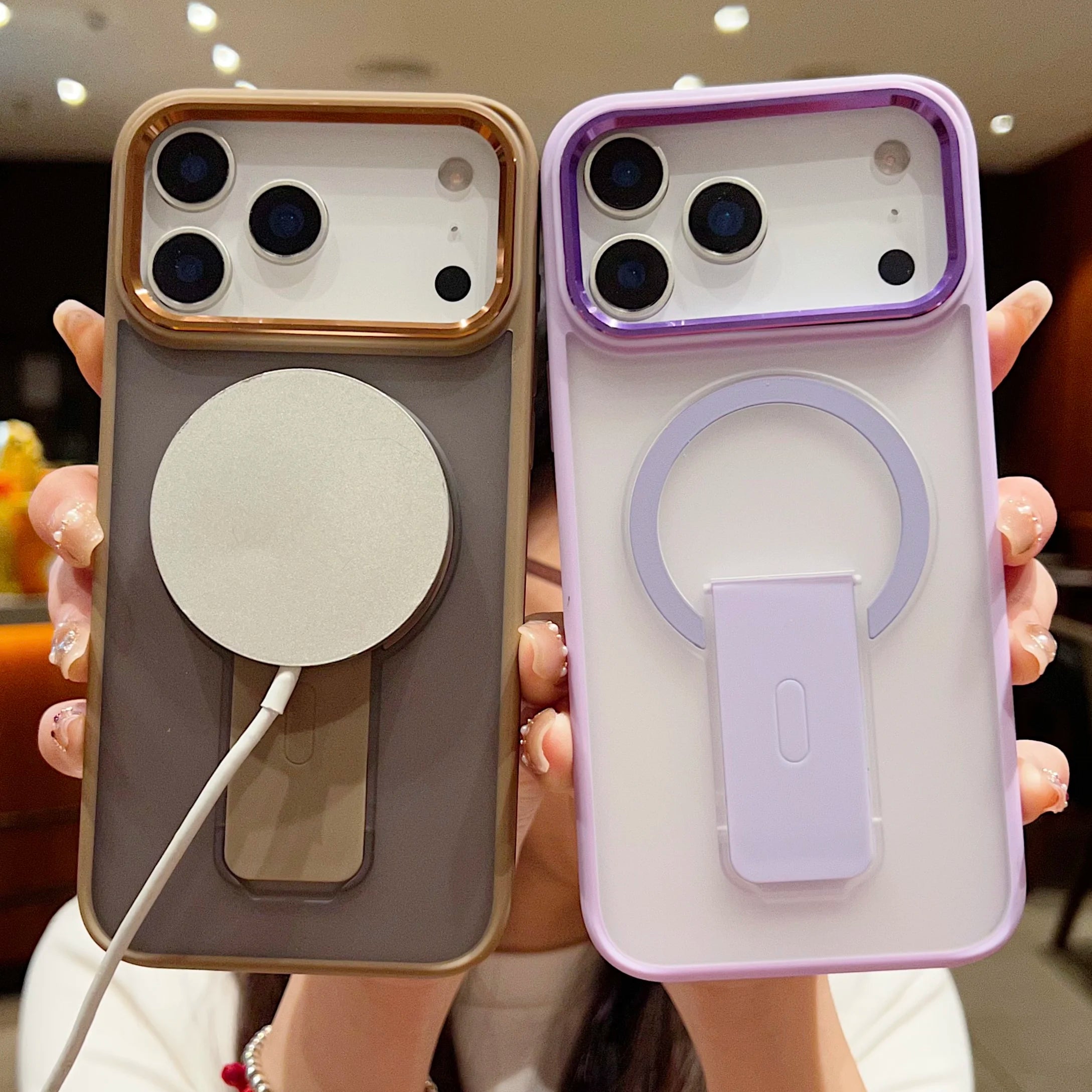 Magnetic Kickstand Matte Case for iPhone 14–17 Series