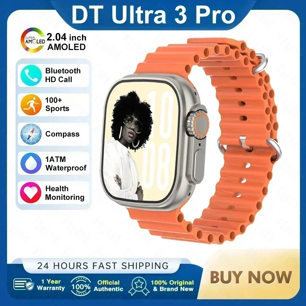 2025 New Original for Apple Watch Ultra Smart Watch Men 32G Memory MP4 Music Video 3D HD Bluetooth Call GPS Tracker smartwatches