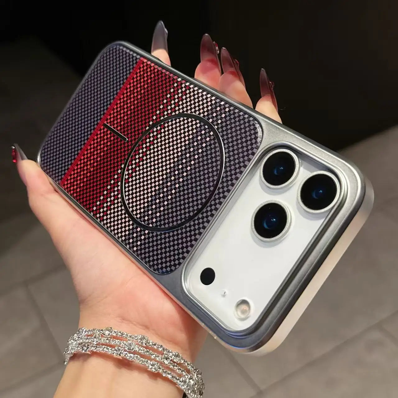 Carbon Fiber Magnetic Armor Case for iPhone 14–17 Series