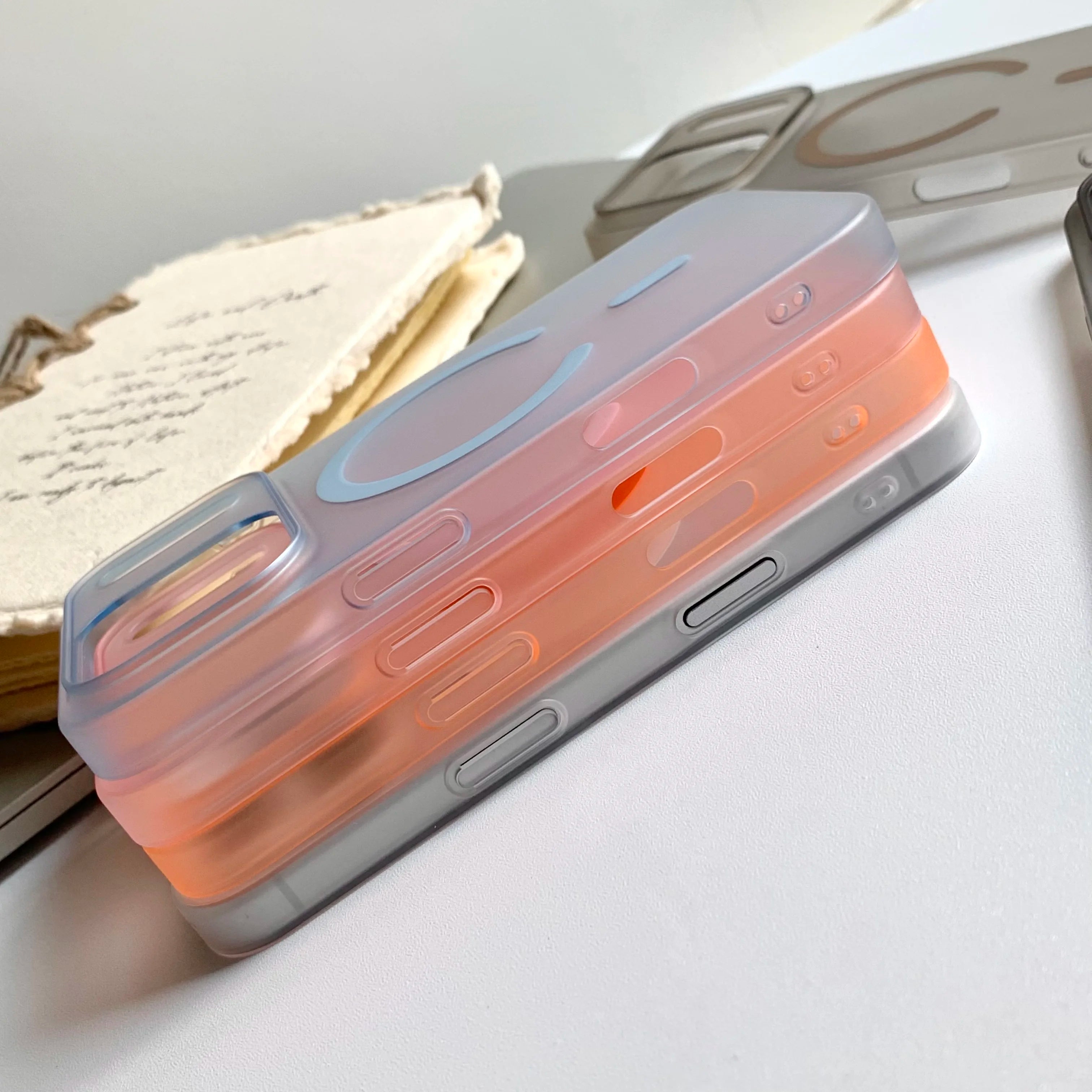 Ultra Thin Frosted PC Hard For Magsafe Magnetic Case For iPhone 17 Air 16 15 14 13 12 Pro Max Plus Shockproof Translucent Cover