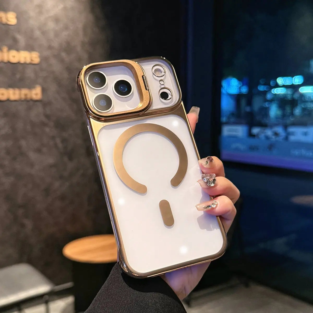 Invisible Magnetic Stand Clear Case for iPhone (13–17 Series)