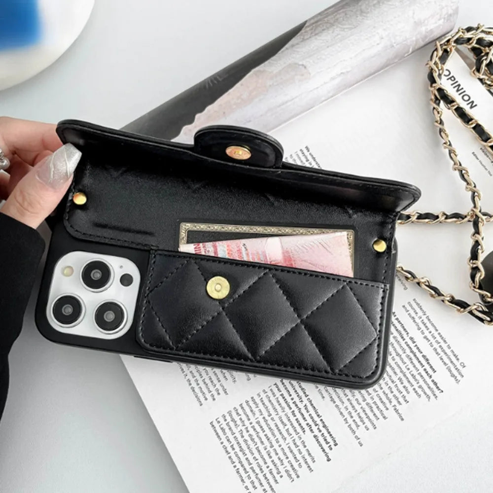 Quilted Wallet Crossbody iPhone Case (11-16 Pro Max/Plus)