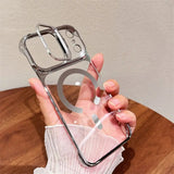 Invisible Magnetic Stand Clear Case for iPhone (13–17 Series)