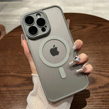 Matte Translucent Magnetic Case For IPhone 17 Air 16 14 13 15 12 11 Pro Max Plus Magsafe Wireless Charge Armor Shockproof Cover