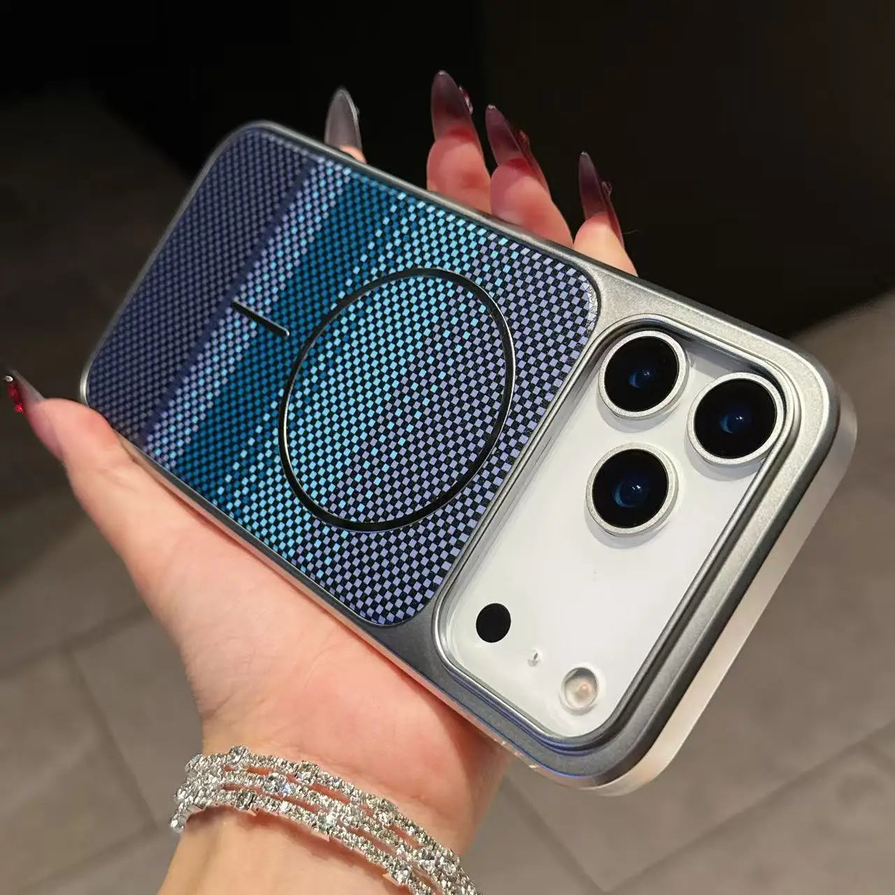 Carbon Fiber Magnetic Armor Case for iPhone 14–17 Series