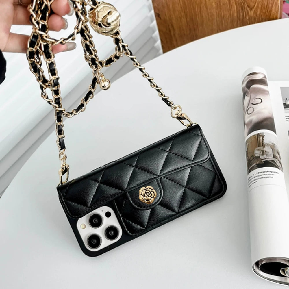 Quilted Wallet Crossbody iPhone Case (11-16 Pro Max/Plus)