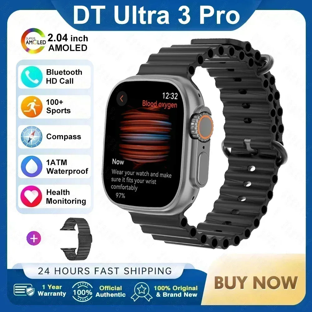 2025 New Original for Apple Watch Ultra Smart Watch Men 32G Memory MP4 Music Video 3D HD Bluetooth Call GPS Tracker smartwatches