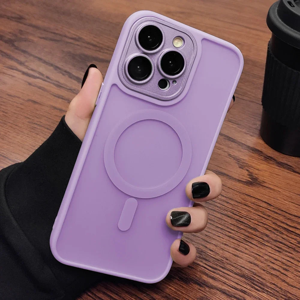 Matte Translucent Magnetic Case For IPhone 17 Air 16 14 13 15 12 11 Pro Max Plus Magsafe Wireless Charge Armor Shockproof Cover